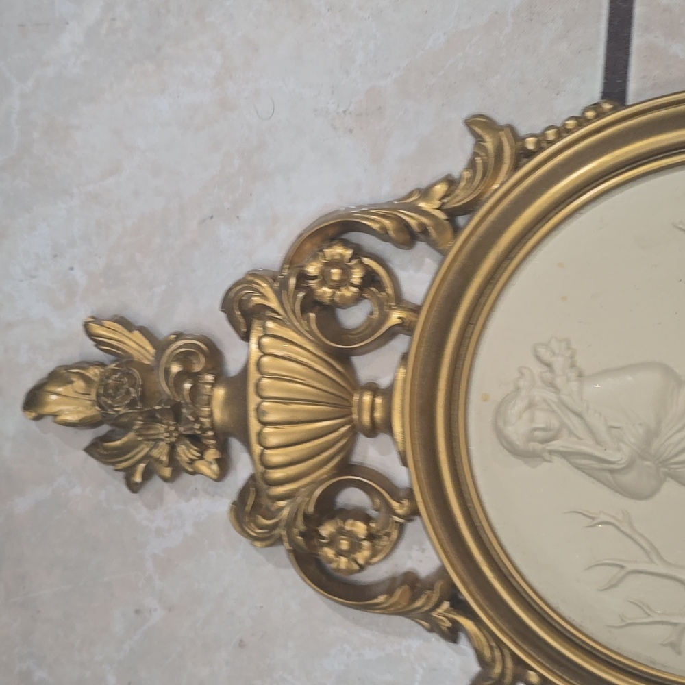 Vintage Syroco Neoclassical Gold Wall Plaques Set of 2 | Classical Lady Reliefs - Picture 3 of 7